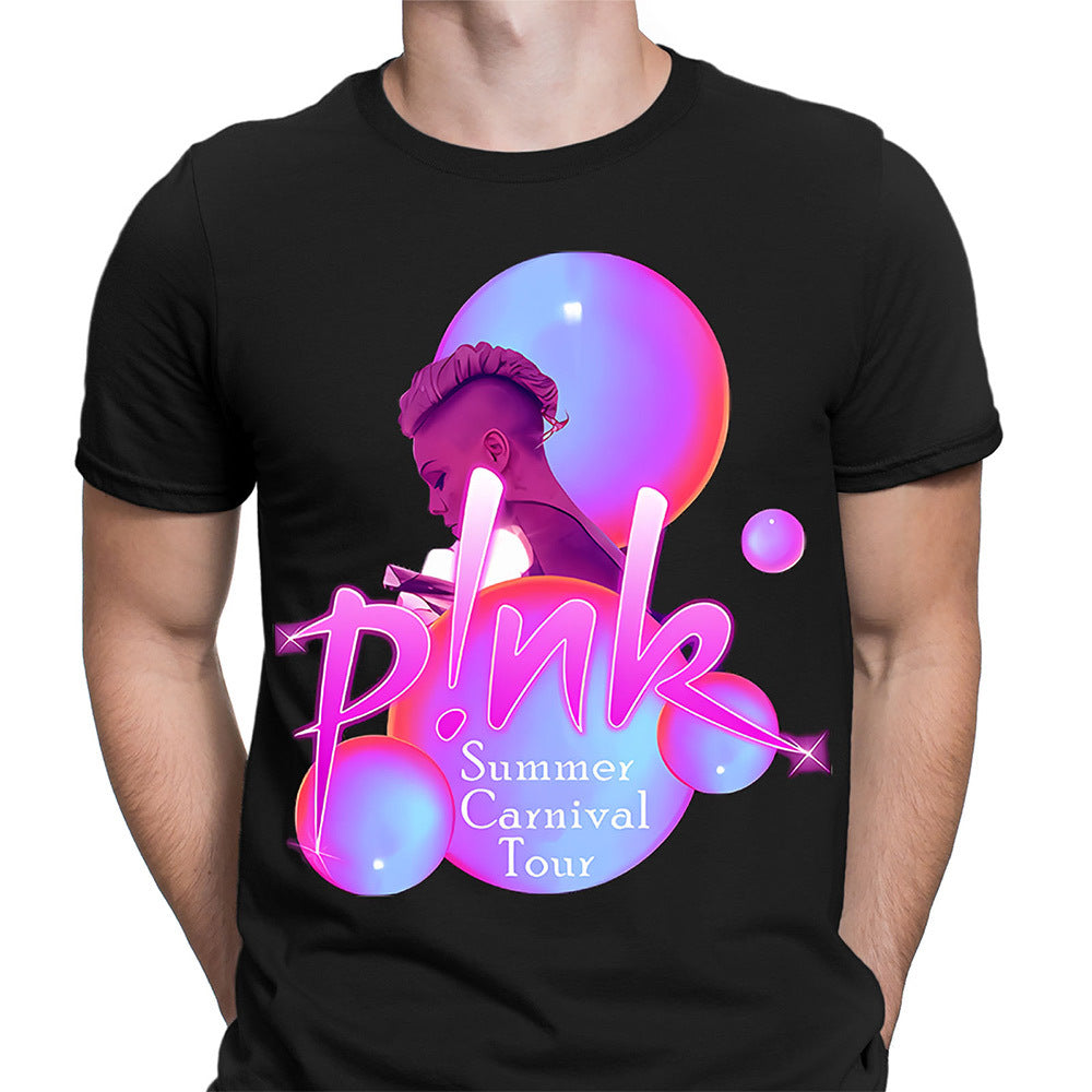 New Foreign Trade Pattern Printed Short Sleeve T-Shirt for Men and Women