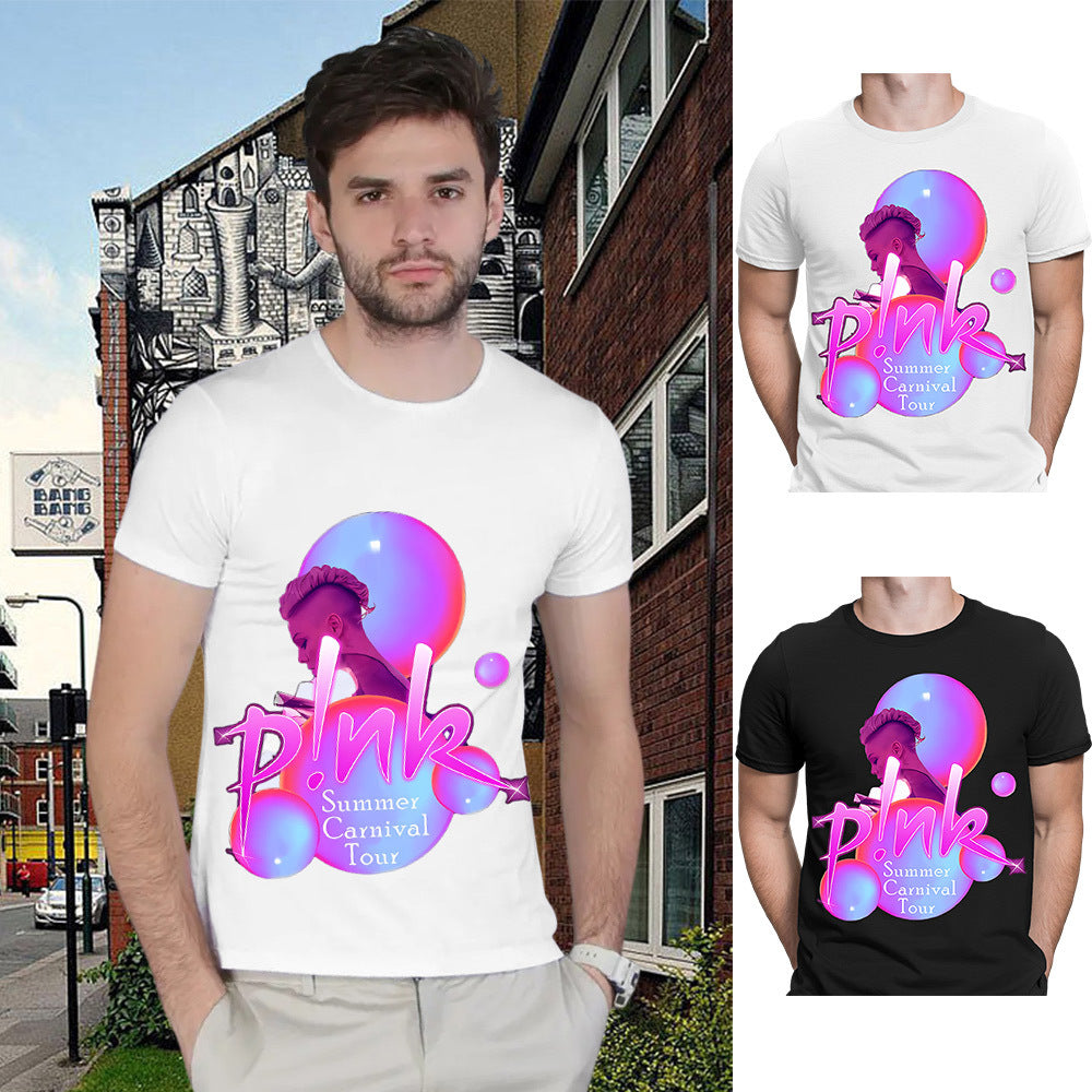 New Foreign Trade Pattern Printed Short Sleeve T-Shirt for Men and Women