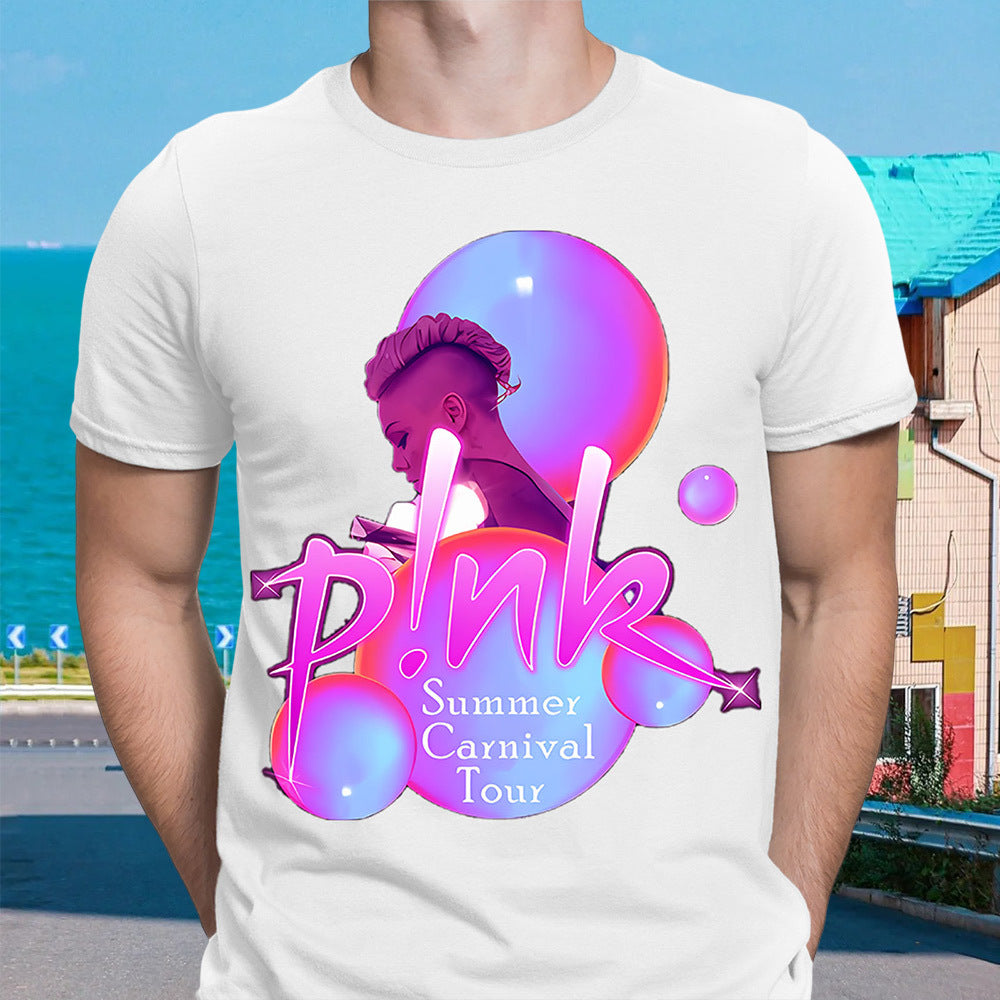 New Foreign Trade Pattern Printed Short Sleeve T-Shirt for Men and Women