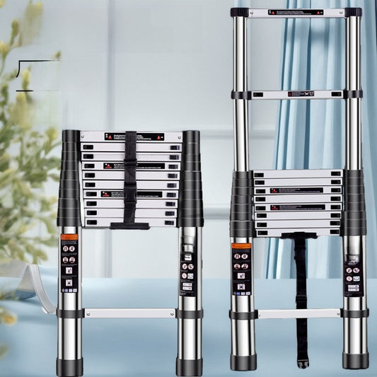 Stainless steel single-sided telescopic folding ladder